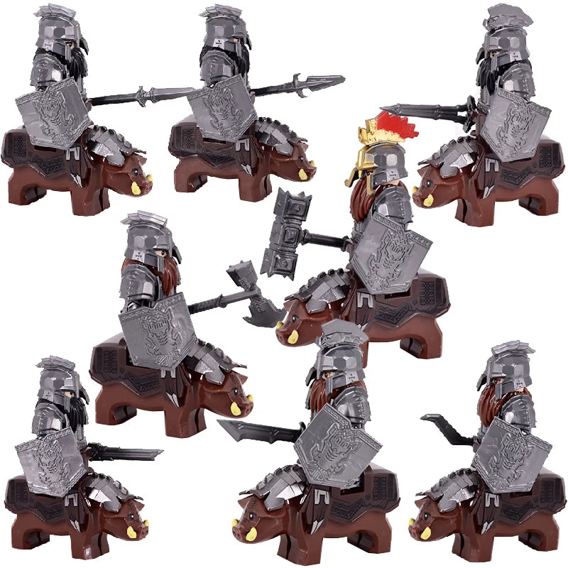 MOC Elfų Karžygiai Thranduil su Megaloceros - LOTR Viduramžių Konstruktorius