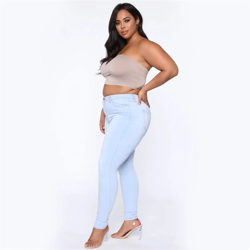 Moteriški Džinsai XL-5XL - Aukštu Liemeniu Skinny Stretch