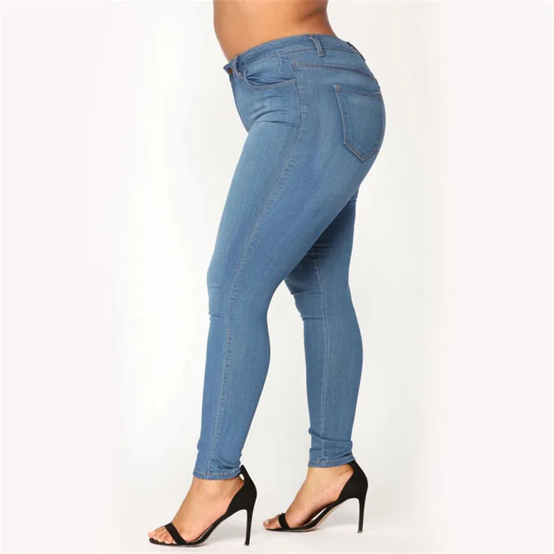 Moteriški Džinsai XL-5XL - Aukštu Liemeniu Skinny Stretch