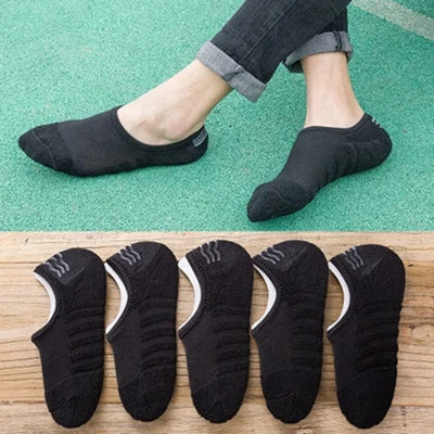 Vyriškos Kojinės 5 Poros - Trumpos Nematomas Anti-Slip - Medvilnė Sport