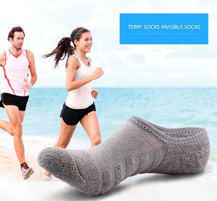 Vyriškos Kojinės 5 Poros - Trumpos Nematomas Anti-Slip - Medvilnė Sport