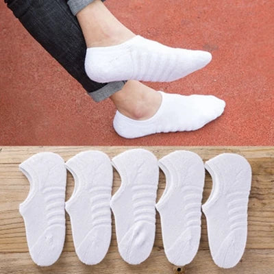 Vyriškos Kojinės 5 Poros - Trumpos Nematomas Anti-Slip - Medvilnė Sport
