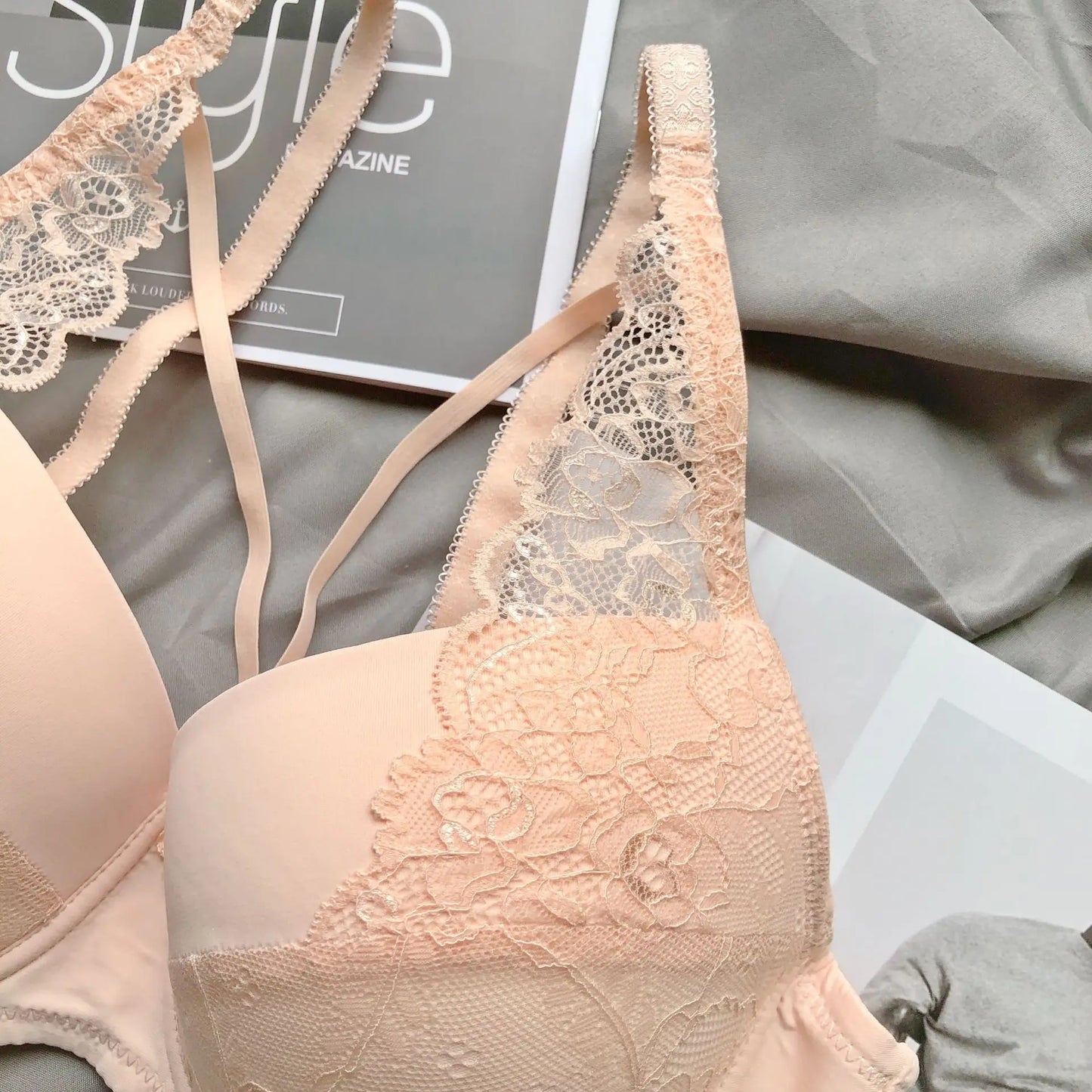 Moterų Seksualus Nėrinių Liemenėlė - Push-Up Bralette Kvėpuojantis Komplektas