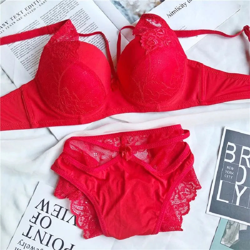 Moterų Seksualus Nėrinių Liemenėlė - Push-Up Bralette Kvėpuojantis Komplektas