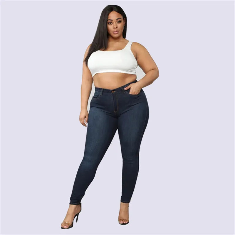 Moteriški Džinsai XL-5XL - Aukštu Liemeniu Skinny Stretch