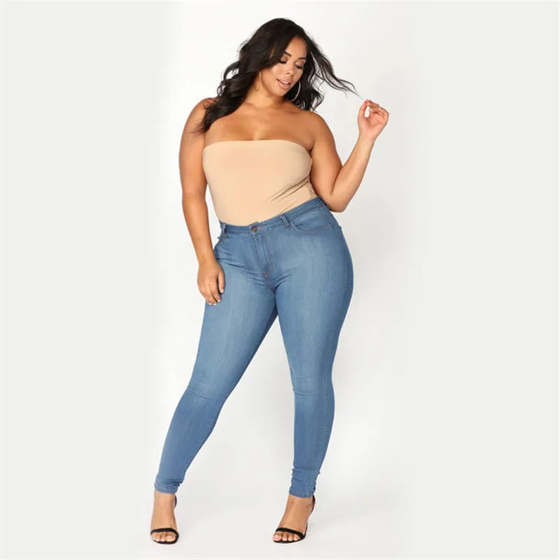 Moteriški Džinsai XL-5XL - Aukštu Liemeniu Skinny Stretch