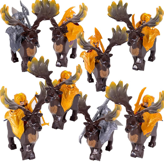 MOC Elfų Karžygiai Thranduil su Megaloceros - LOTR Viduramžių Konstruktorius