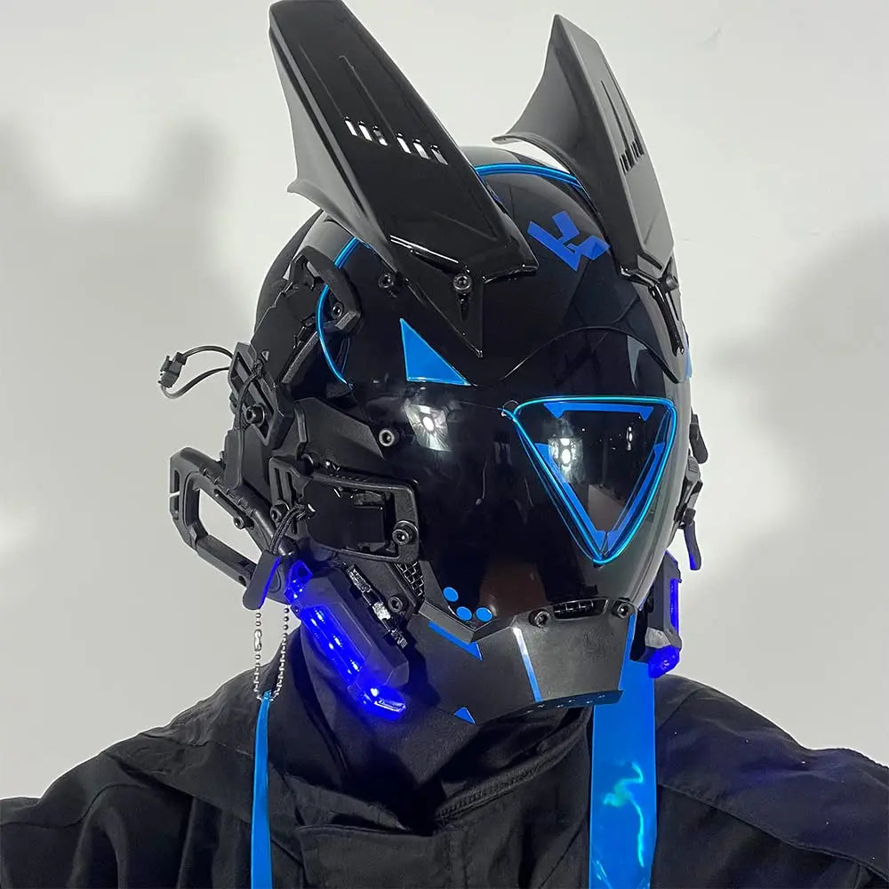 JAUPTO Punk Kaukė Cosplay Vyrams Moterims - LED Trikampio Šviesos Kaukė Helovino Vakarėlio Muzikos Festivalio Aksesuarai