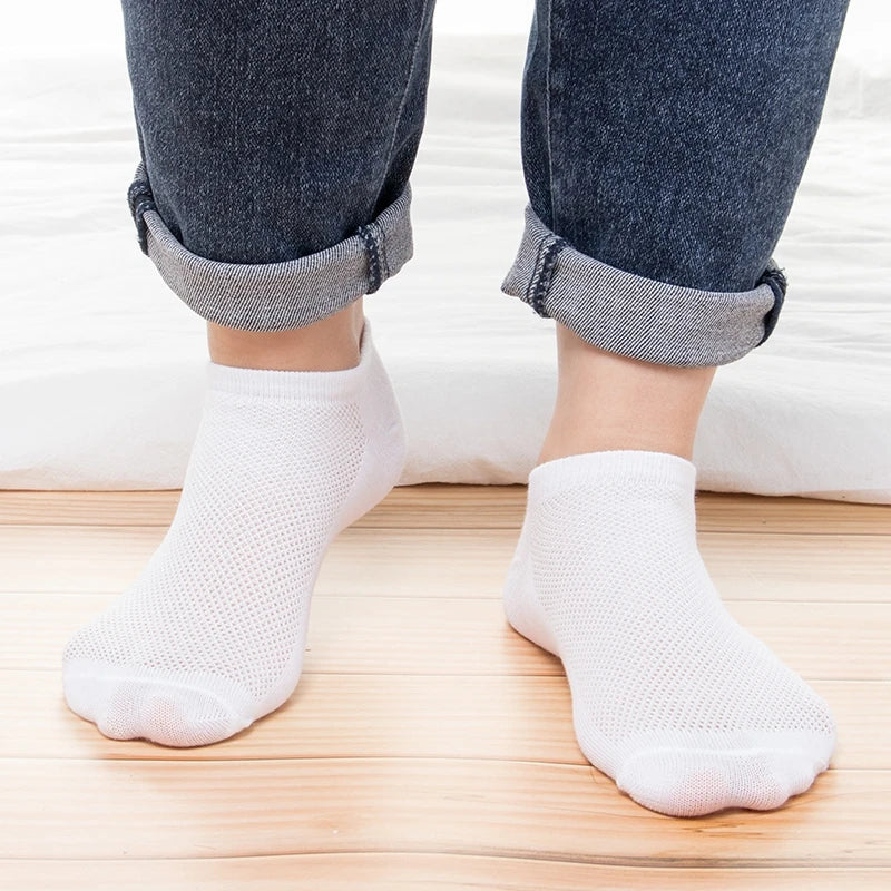 Vyriškos trumpos kojinės 10 porų - Kvėpuojančios tinklinės verslo kojinės unisex
