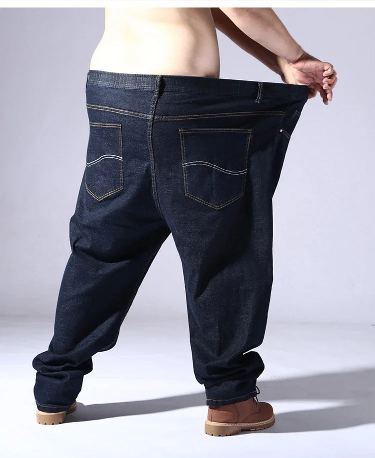 Vyriški Ypač Didelio Dydžio Džinsai 200KG - 10XL-15XL Juodi Stretch Tiesūs Rudens Žiemos Kelnės
