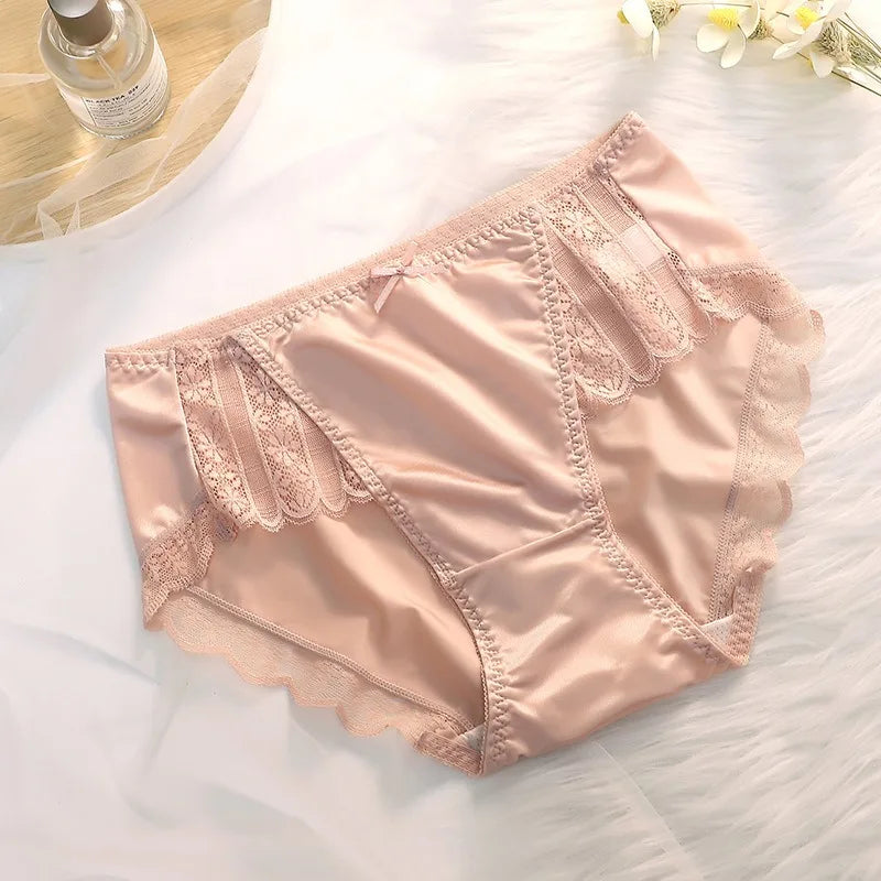 Moteriškos Šilko Kelnaitės - Kvėpuojančios Seksualios Vidutinio Liemens Ice Silk