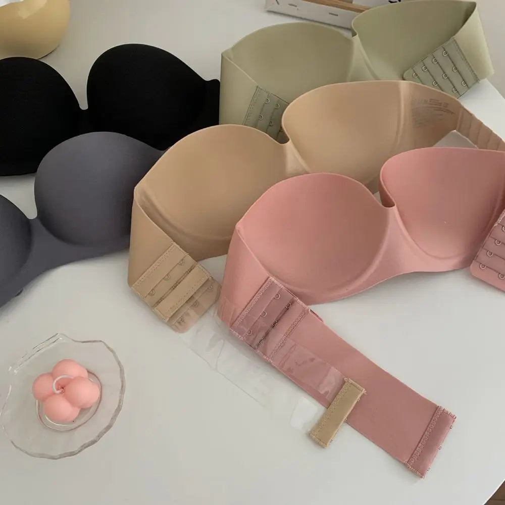 Liemenėlė Be Petnešų su Pratęsimu - Seksualus Strapless Bra Be Metalinių Lankelių