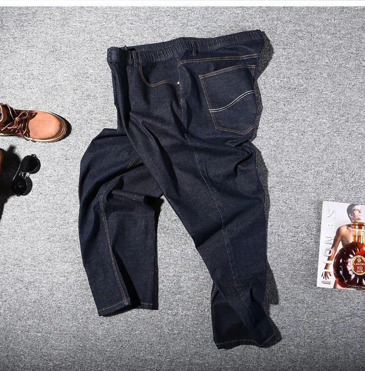Vyriški Ypač Didelio Dydžio Džinsai 200KG - 10XL-15XL Juodi Stretch Tiesūs Rudens Žiemos Kelnės