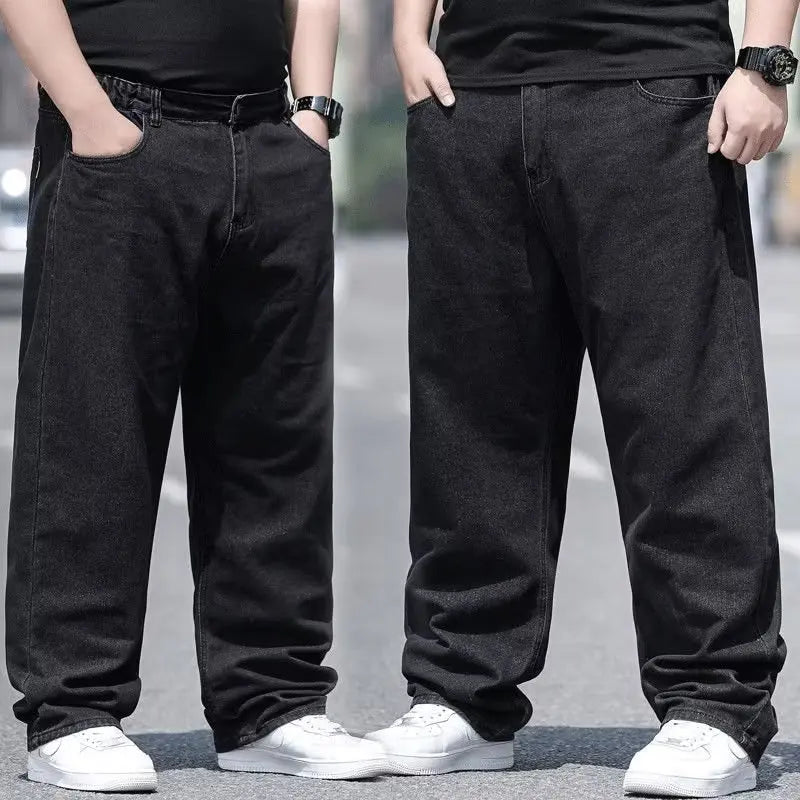 Vyriški Oversize Džinsai - Platūs Baggy Y2K Stiliaus Kelnės su Kišenėmis