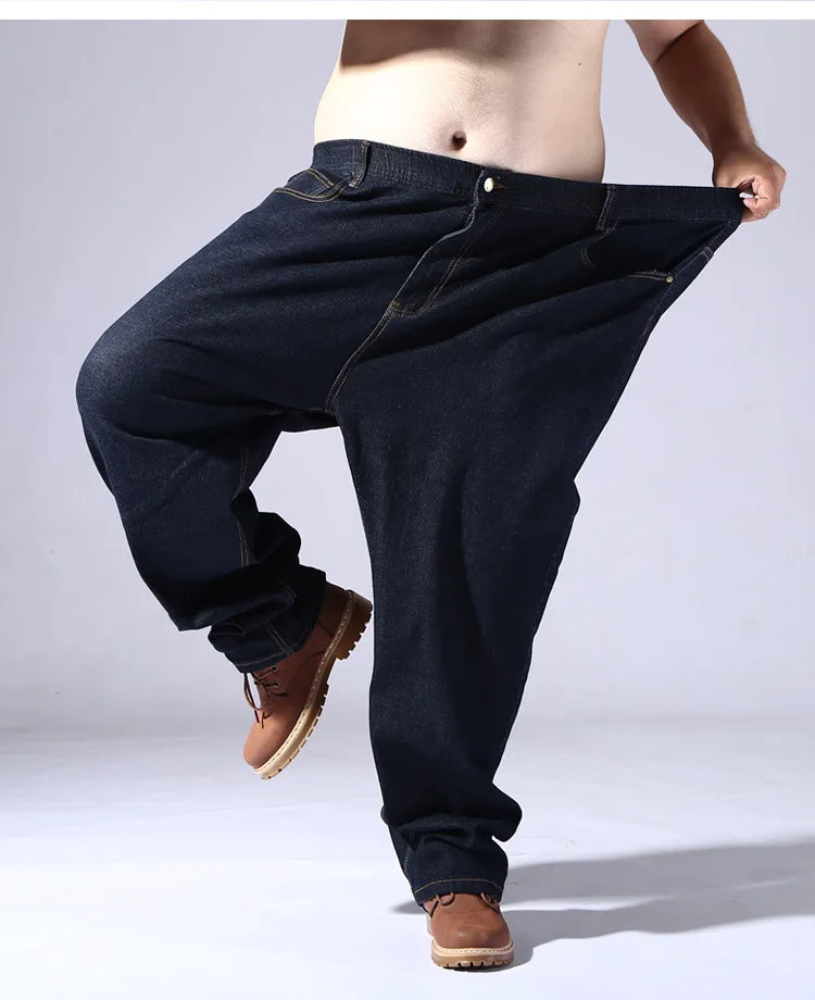 Vyriški Ypač Didelio Dydžio Džinsai 200KG - 10XL-15XL Juodi Stretch Tiesūs Rudens Žiemos Kelnės