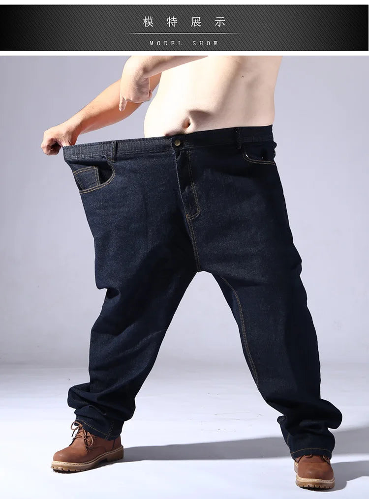 Vyriški Ypač Didelio Dydžio Džinsai 200KG - 10XL-15XL Juodi Stretch Tiesūs Rudens Žiemos Kelnės