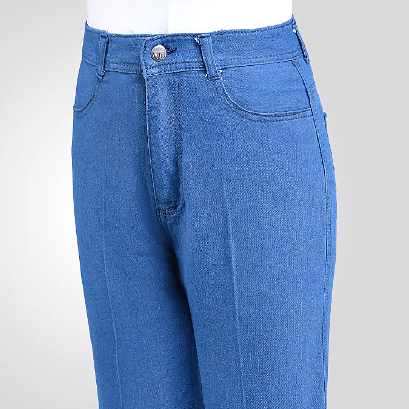 Moteriški Tiesūs Džinsai - Aukštu Liemeniu Mom Jeans Vintage Stilius