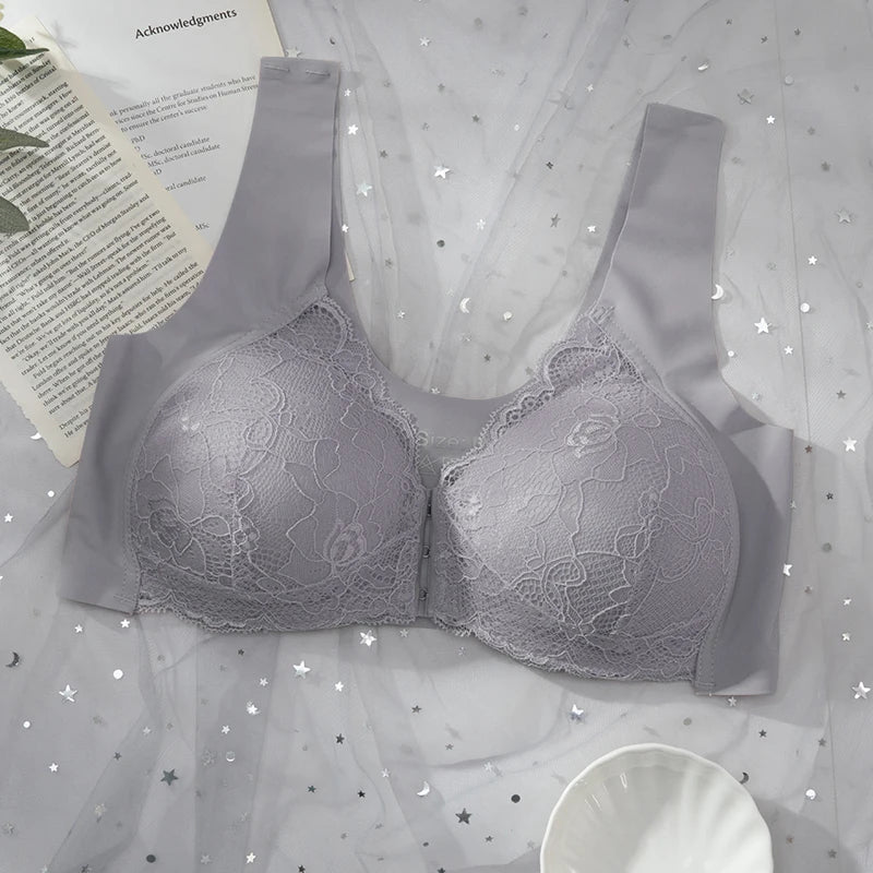 Nėrinuota Liemenėlė su Priekyje Užsegimu - Seamless Push-Up Bra