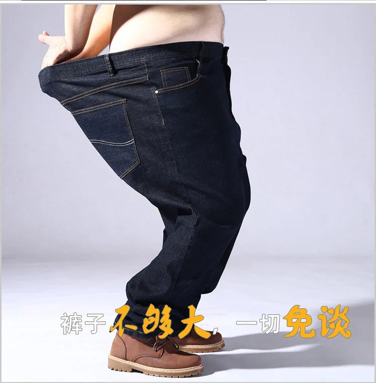 Vyriški Ypač Didelio Dydžio Džinsai 200KG - 10XL-15XL Juodi Stretch Tiesūs Rudens Žiemos Kelnės