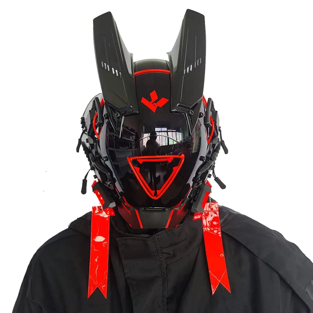 JAUPTO Punk Kaukė Cosplay Vyrams Moterims - LED Trikampio Šviesos Kaukė Helovino Vakarėlio Muzikos Festivalio Aksesuarai
