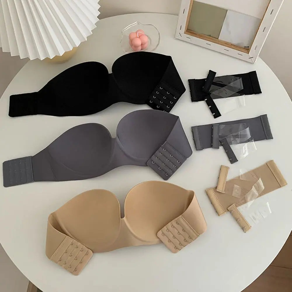Liemenėlė Be Petnešų su Pratęsimu - Seksualus Strapless Bra Be Metalinių Lankelių