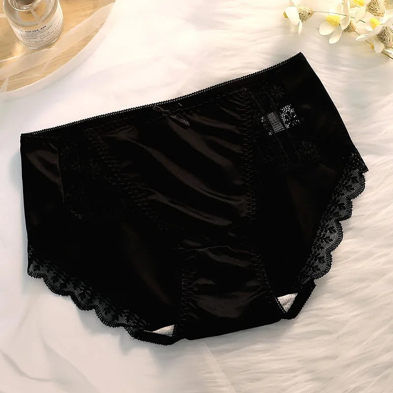 Moteriškos Šilko Kelnaitės - Kvėpuojančios Seksualios Vidutinio Liemens Ice Silk