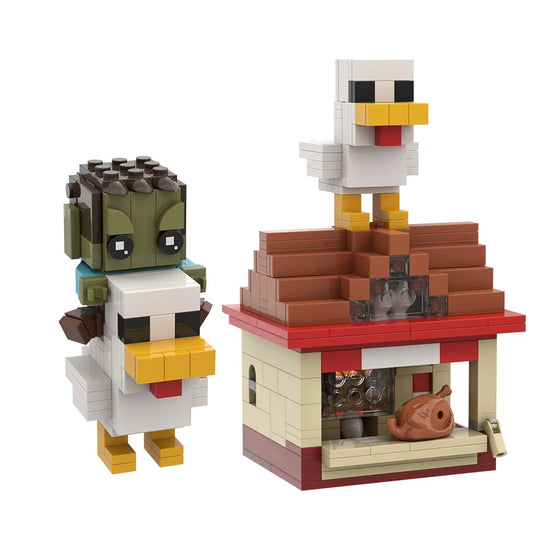 MOC Minecraft Vištos Jojikas - Interaktyvus Žaidimas - Lavos Višta Konstruktorius