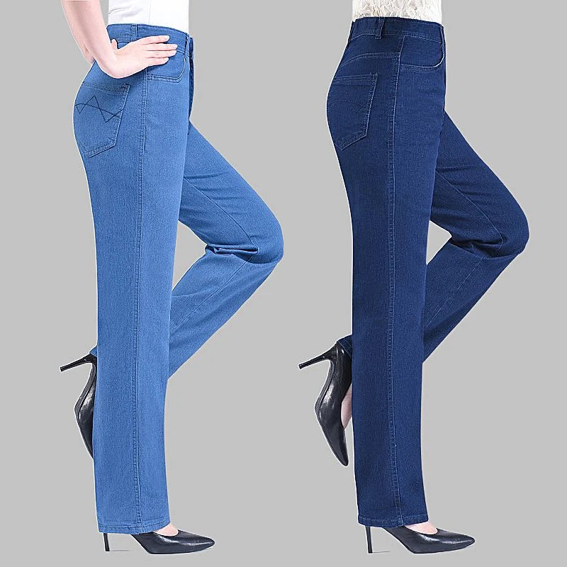 Moteriški Tiesūs Džinsai - Aukštu Liemeniu Mom Jeans Vintage Stilius