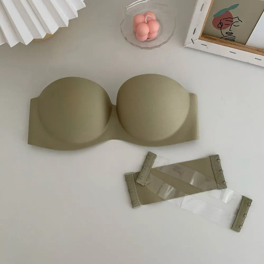 Liemenėlė Be Petnešų su Pratęsimu - Seksualus Strapless Bra Be Metalinių Lankelių