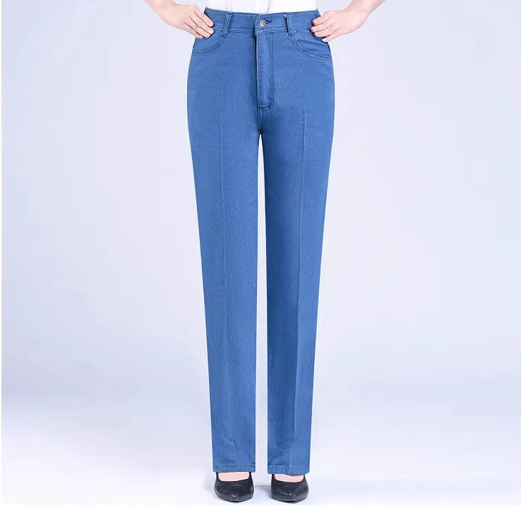 Moteriški Tiesūs Džinsai - Aukštu Liemeniu Mom Jeans Vintage Stilius