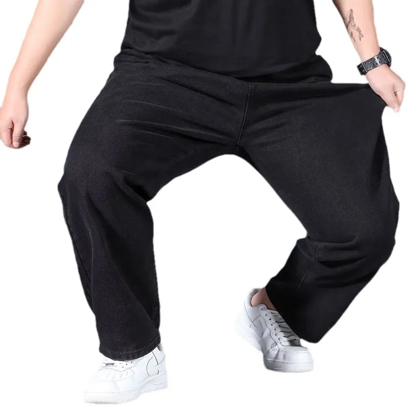 Vyriški Džinsai Dideliems Vyrams - Patogūs Tiesūs su Stretch