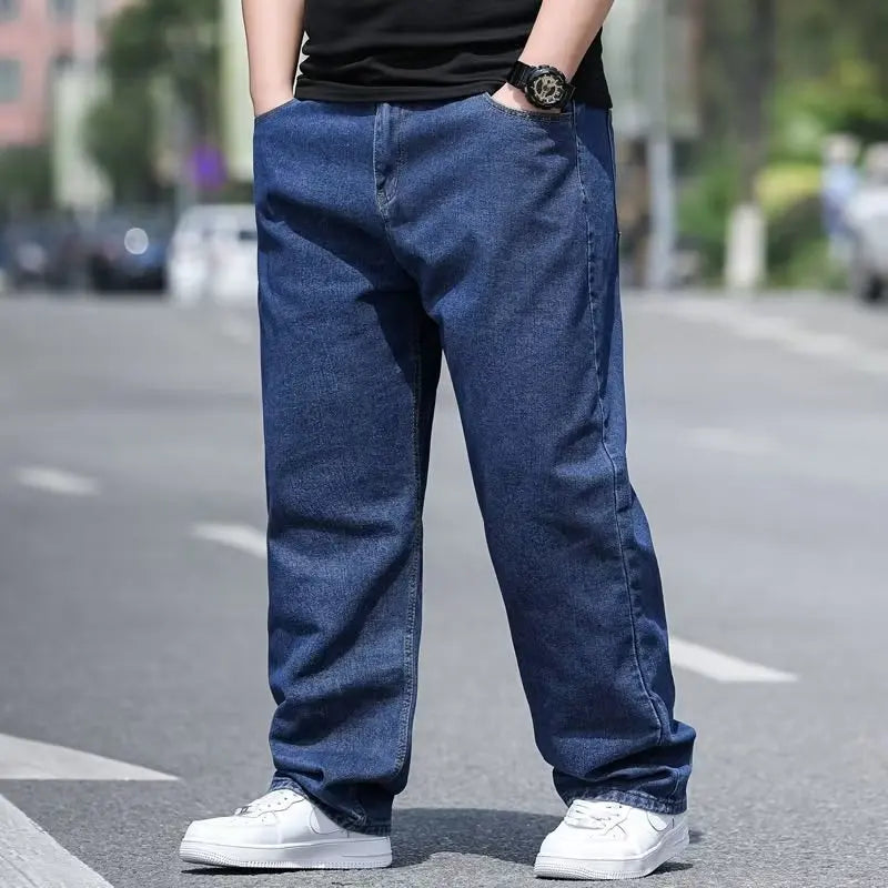 Vyriški Oversize Džinsai - Platūs Baggy Y2K Stiliaus Kelnės su Kišenėmis