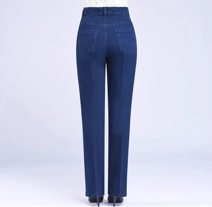 Moteriški Tiesūs Džinsai - Aukštu Liemeniu Mom Jeans Vintage Stilius