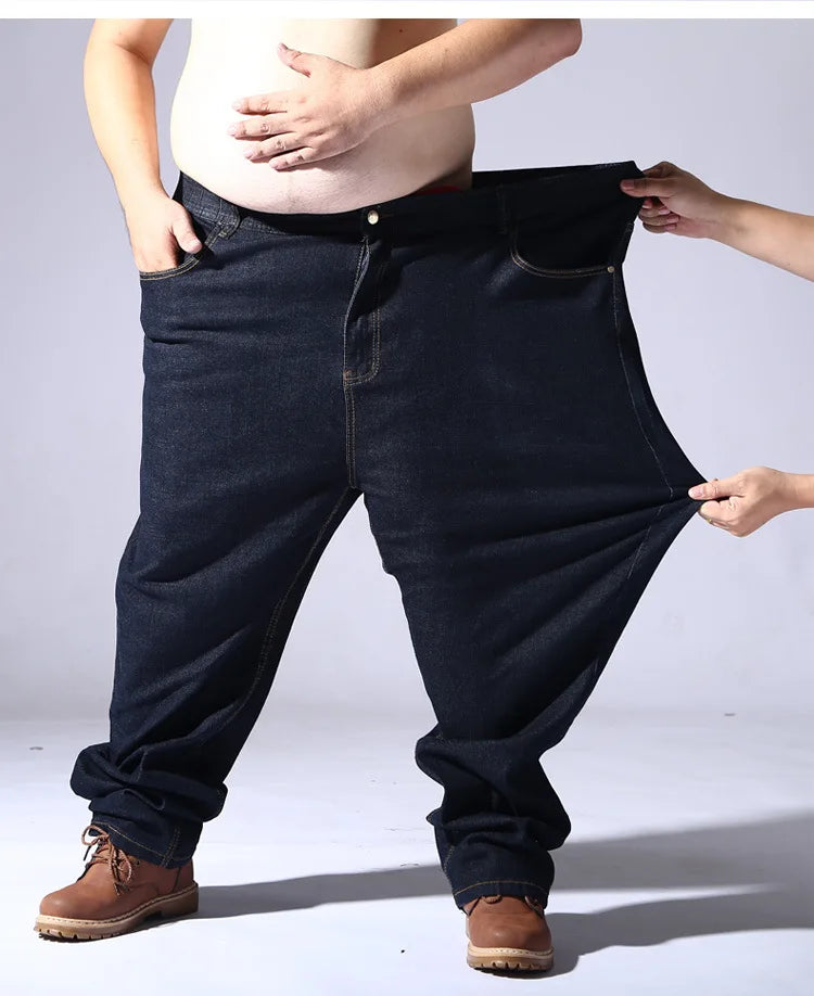 Vyriški Ypač Didelio Dydžio Džinsai 200KG - 10XL-15XL Juodi Stretch Tiesūs Rudens Žiemos Kelnės