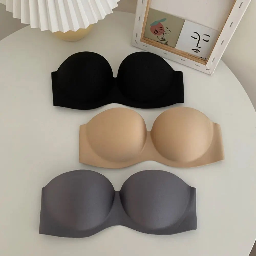 Liemenėlė Be Petnešų su Pratęsimu - Seksualus Strapless Bra Be Metalinių Lankelių