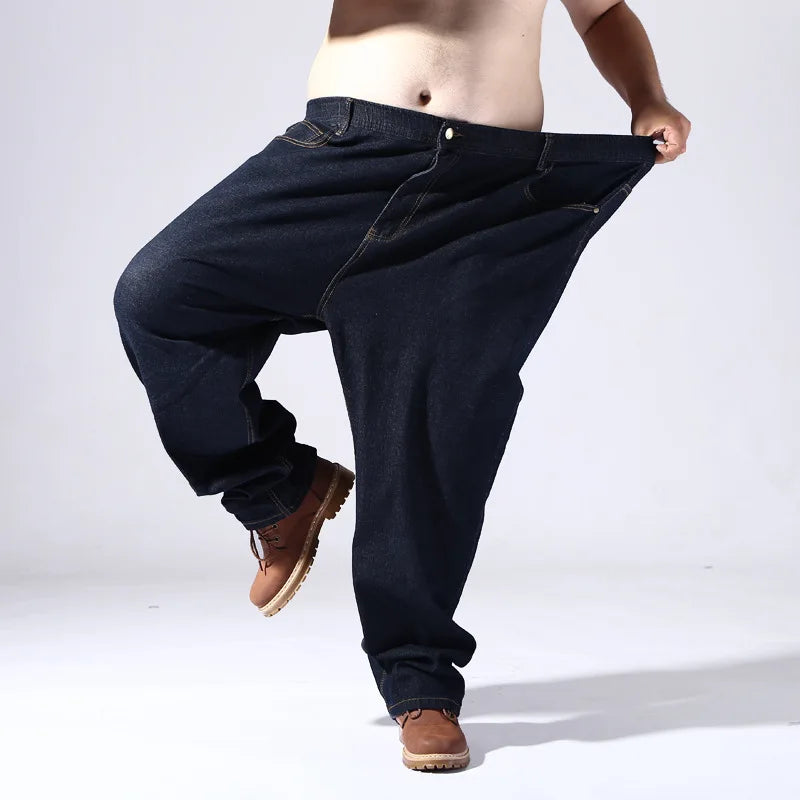 Vyriški Ypač Didelio Dydžio Džinsai 200KG - 10XL-15XL Juodi Stretch Tiesūs Rudens Žiemos Kelnės