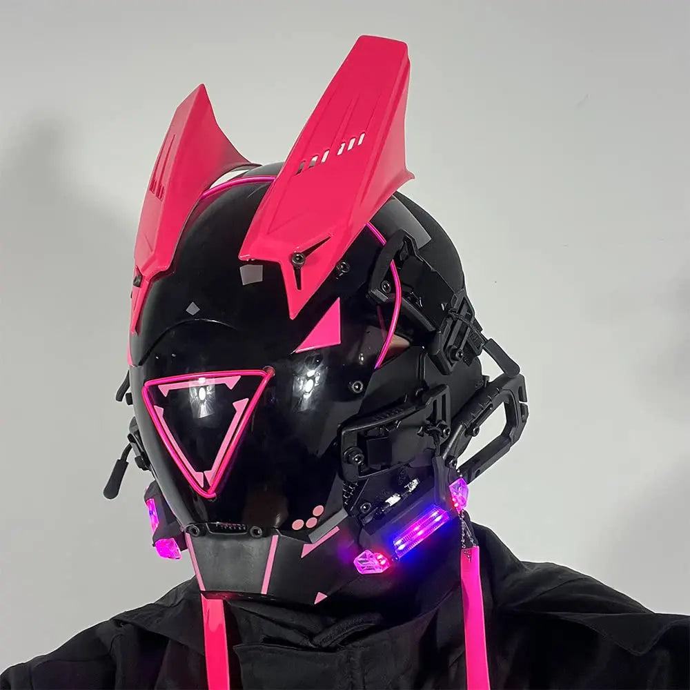 JAUPTO Punk Kaukė Cosplay Vyrams Moterims - LED Trikampio Šviesos Kaukė Helovino Vakarėlio Muzikos Festivalio Aksesuarai
