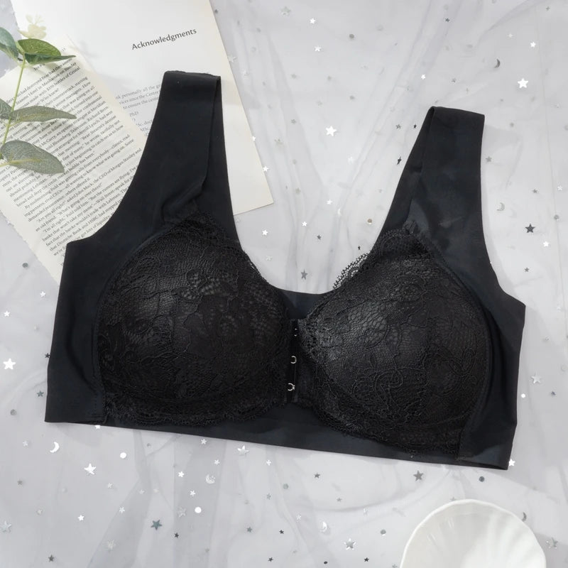 Nėrinuota Liemenėlė su Priekyje Užsegimu - Seamless Push-Up Bra