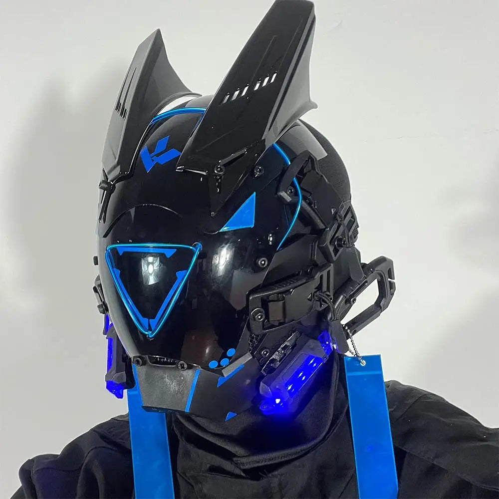 JAUPTO Punk Kaukė Cosplay Vyrams Moterims - LED Trikampio Šviesos Kaukė Helovino Vakarėlio Muzikos Festivalio Aksesuarai