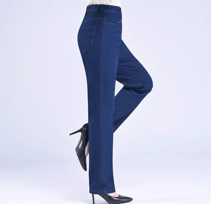 Moteriški Tiesūs Džinsai - Aukštu Liemeniu Mom Jeans Vintage Stilius