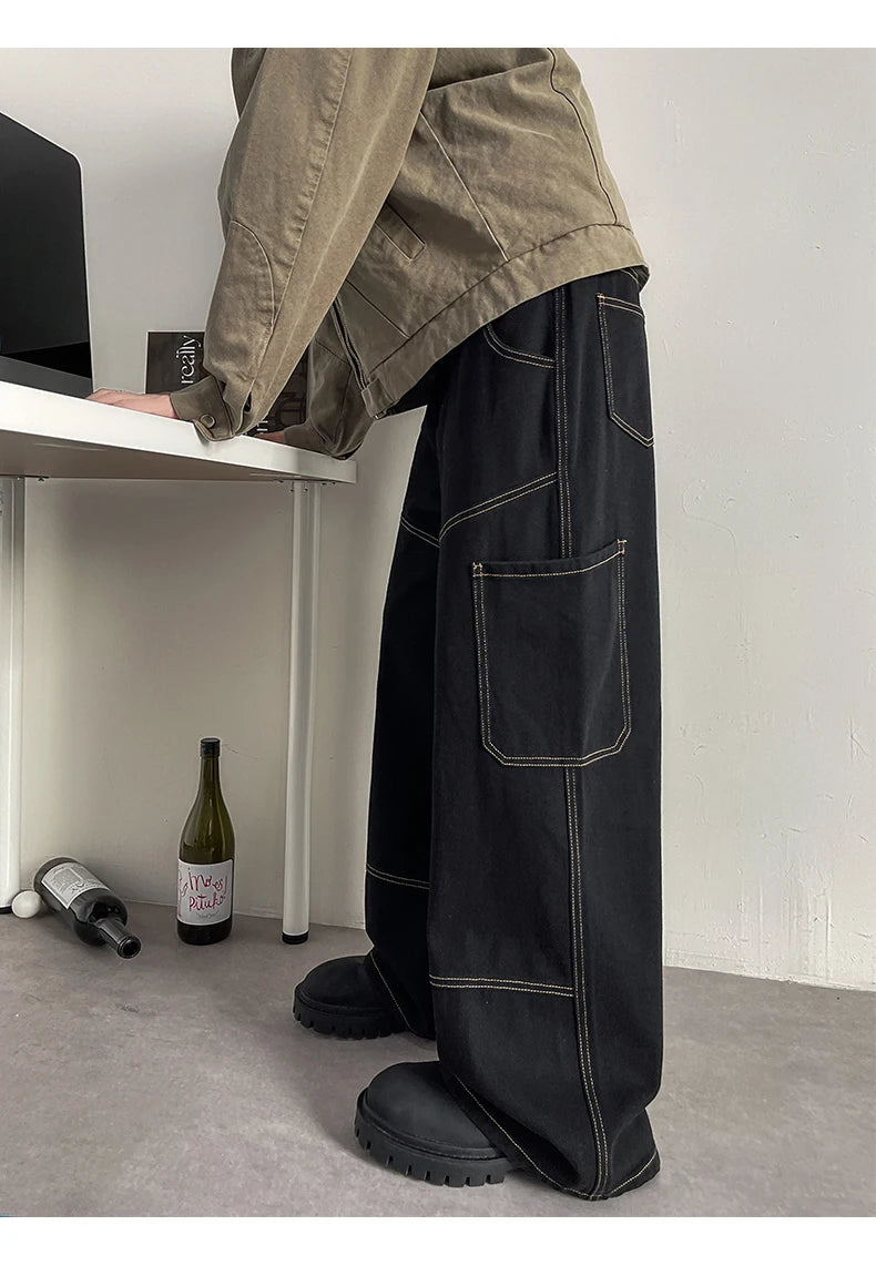 Vyriški Didelio Dydžio Džinsai 8XL - 100% Medvilnės Aukštos Kokybės Rudens Kelnės Retro Stiliaus