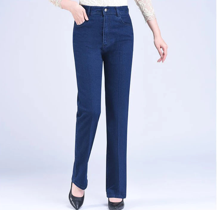 Moteriški Tiesūs Džinsai - Aukštu Liemeniu Mom Jeans Vintage Stilius