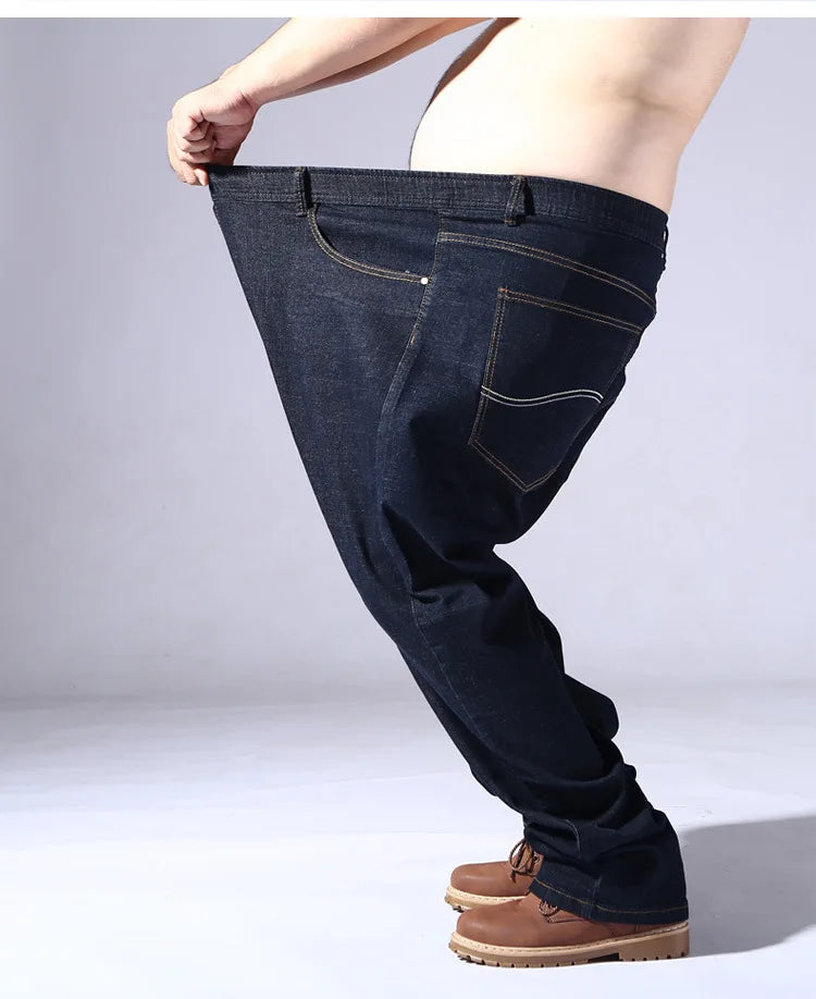 Vyriški Ypač Didelio Dydžio Džinsai 200KG - 10XL-15XL Juodi Stretch Tiesūs Rudens Žiemos Kelnės