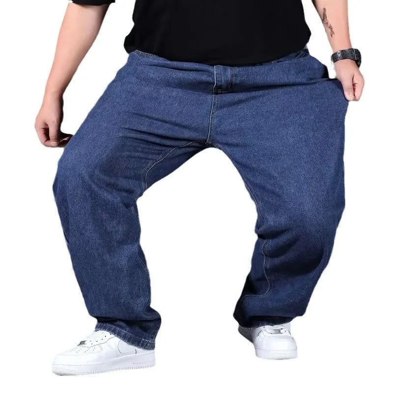 Vyriški Džinsai Dideliems Vyrams - Patogūs Tiesūs su Stretch