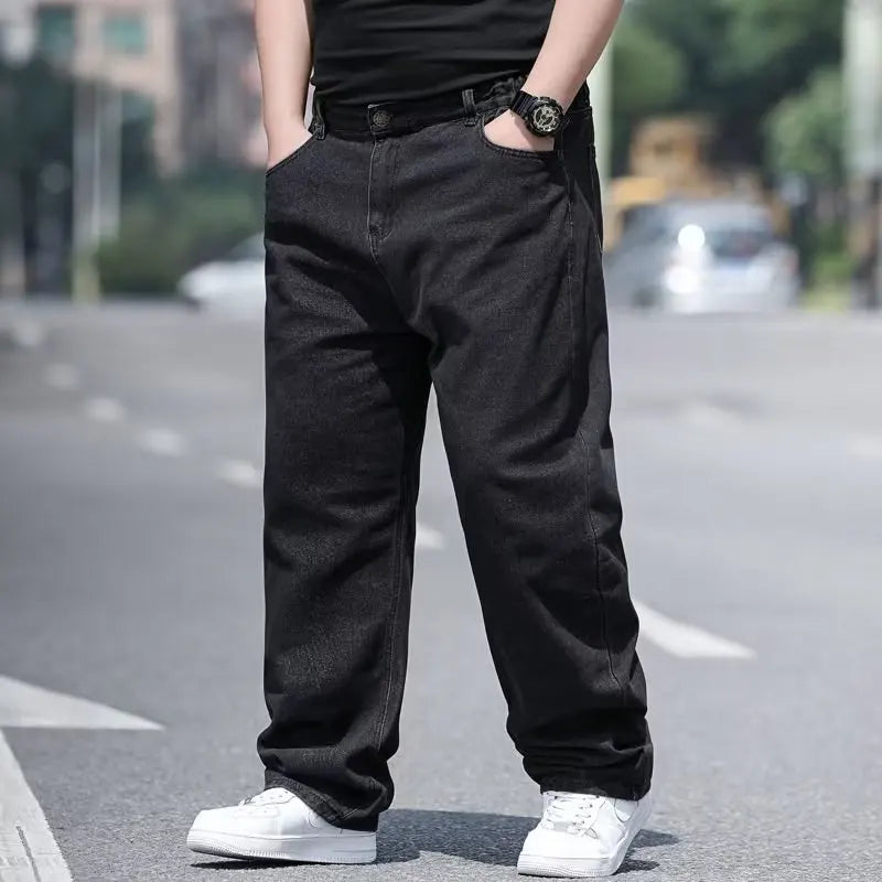 Vyriški Oversize Džinsai - Platūs Baggy Y2K Stiliaus Kelnės su Kišenėmis