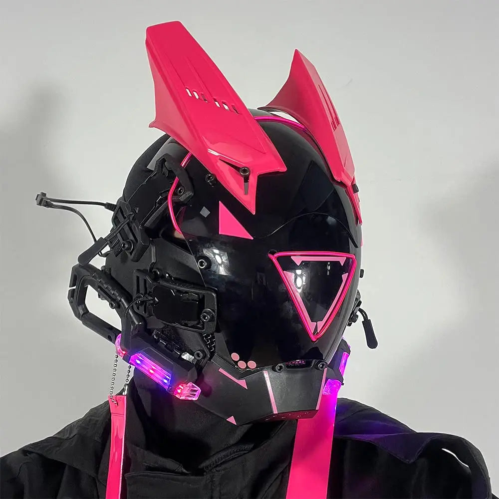 JAUPTO Punk Kaukė Cosplay Vyrams Moterims - LED Trikampio Šviesos Kaukė Helovino Vakarėlio Muzikos Festivalio Aksesuarai