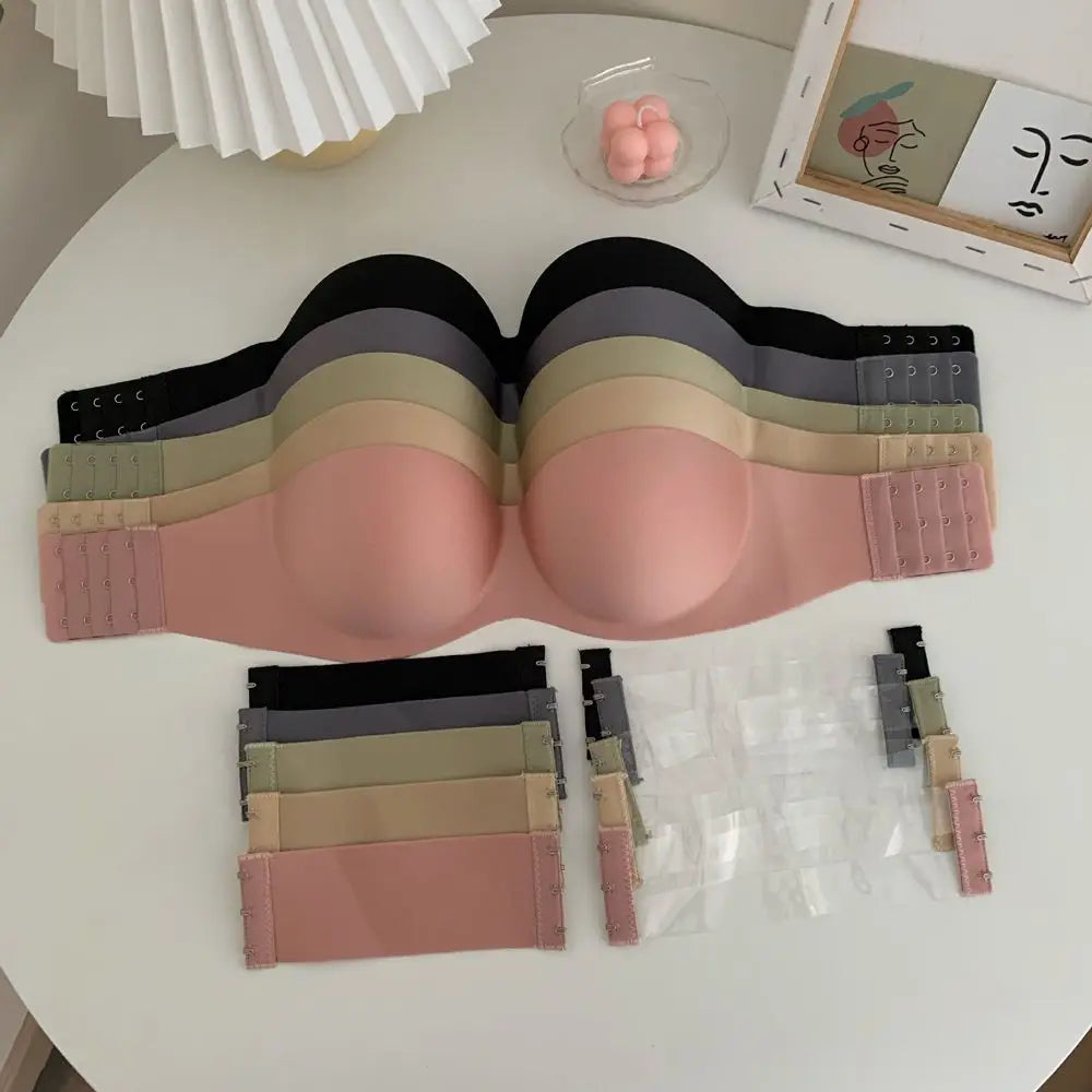 Liemenėlė Be Petnešų su Pratęsimu - Seksualus Strapless Bra Be Metalinių Lankelių