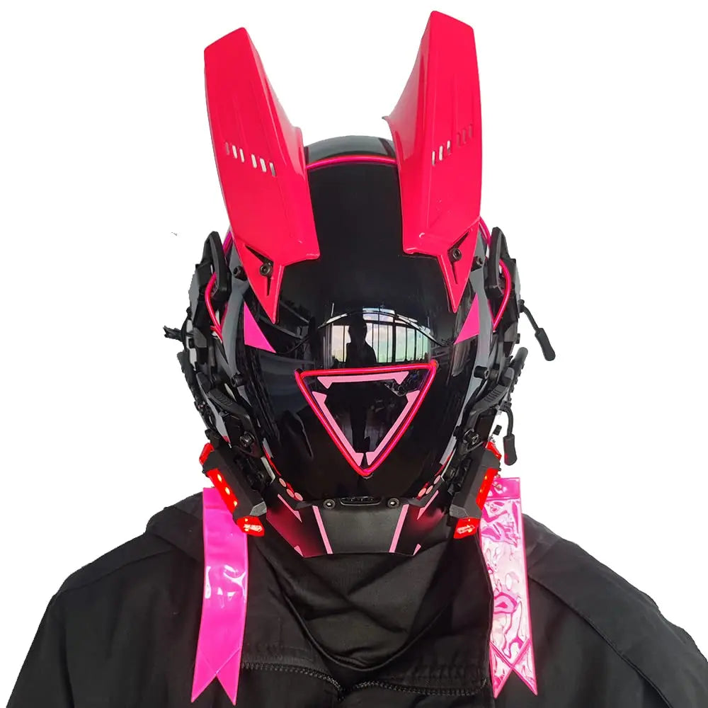 JAUPTO Punk Kaukė Cosplay Vyrams Moterims - LED Trikampio Šviesos Kaukė Helovino Vakarėlio Muzikos Festivalio Aksesuarai