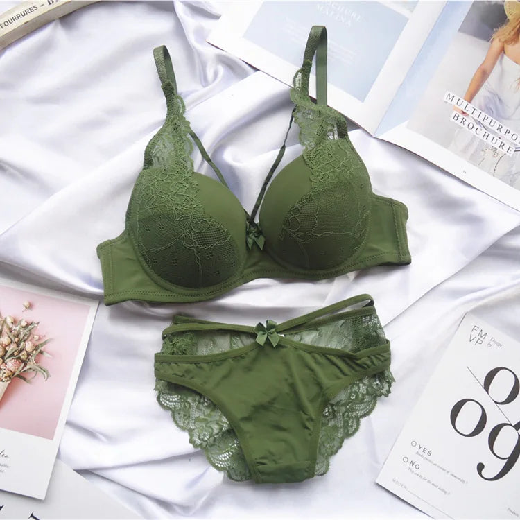 Moterų Seksualus Nėrinių Liemenėlė - Push-Up Bralette Kvėpuojantis Komplektas