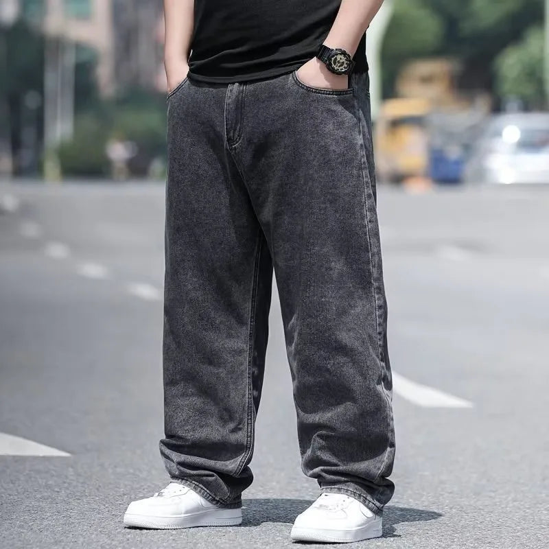 Vyriški Oversize Džinsai - Platūs Baggy Y2K Stiliaus Kelnės su Kišenėmis